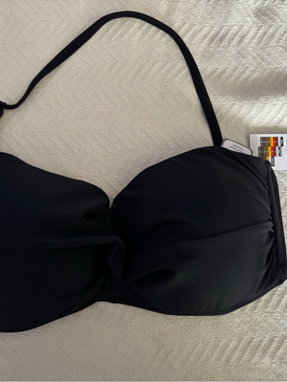 NWT Black Bandeau Bikini Top by Time and Tru size 12-14
